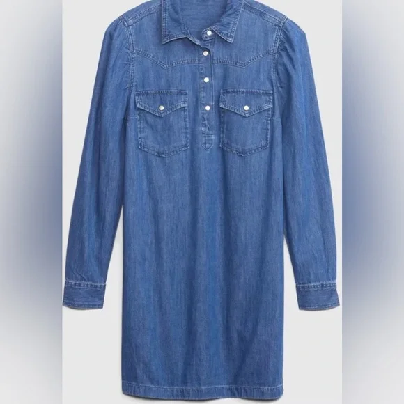 GAP Western Denim Mini Dress - Picture 2 of 10